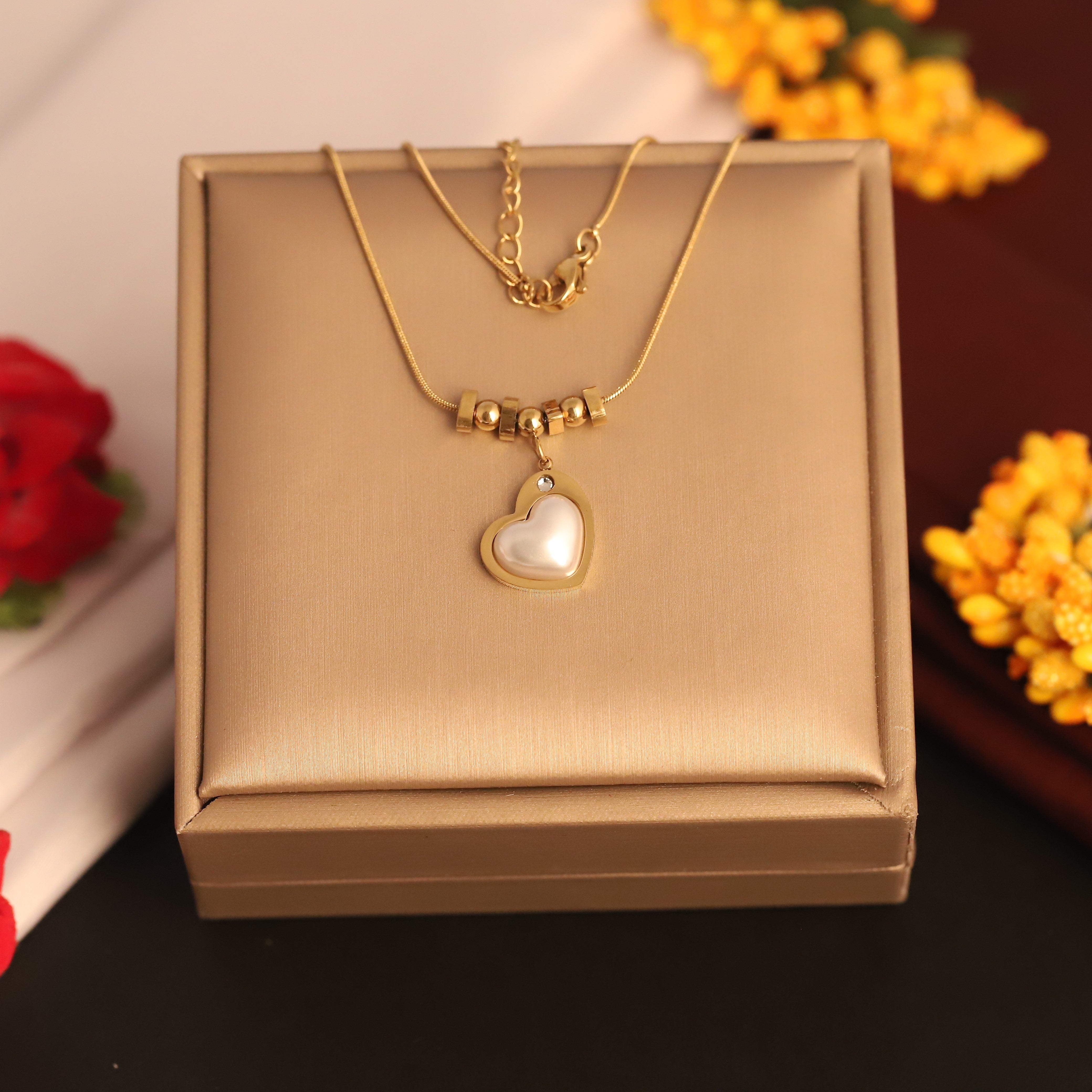 22K Gold Plated Stainless Steel Heart Pendant buy 1 get 1 free