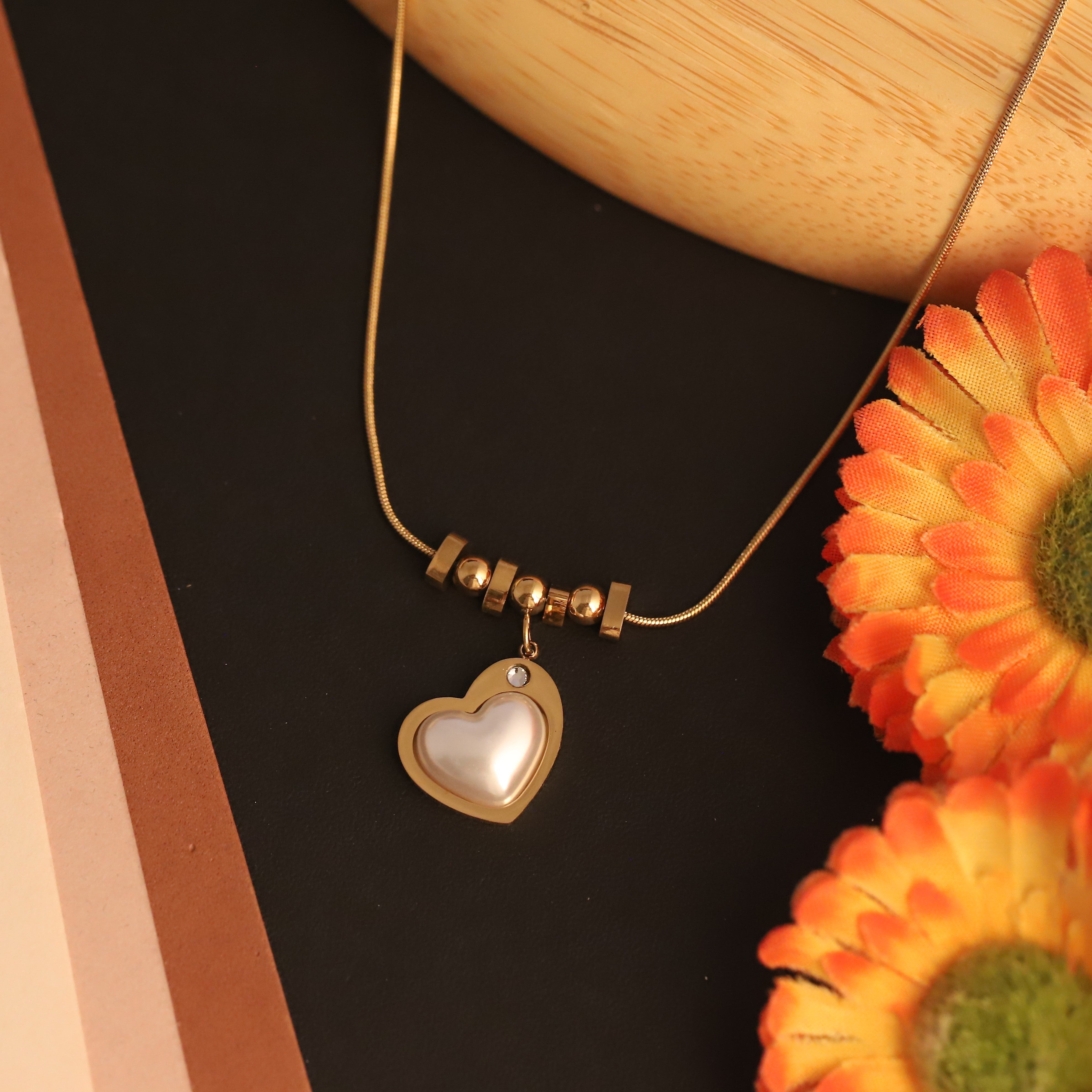 22K Gold Plated Stainless Steel Heart Pendant buy 1 get 1 free